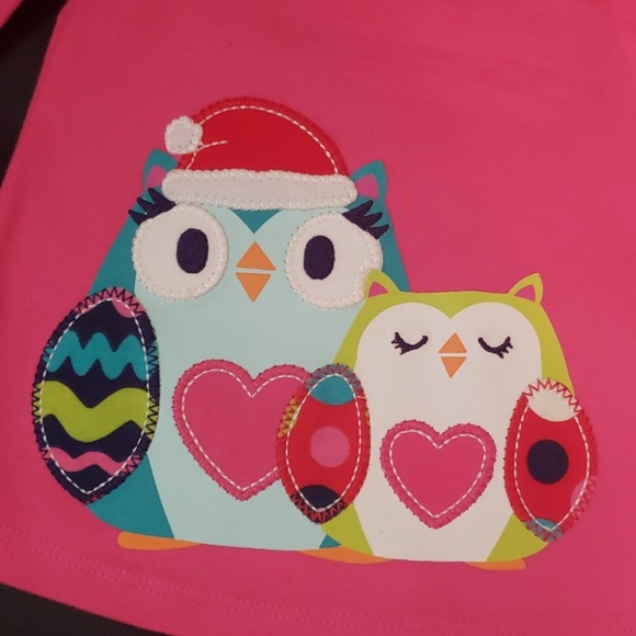 Christmas top with adorable owl applicae - Picture 2 of 4